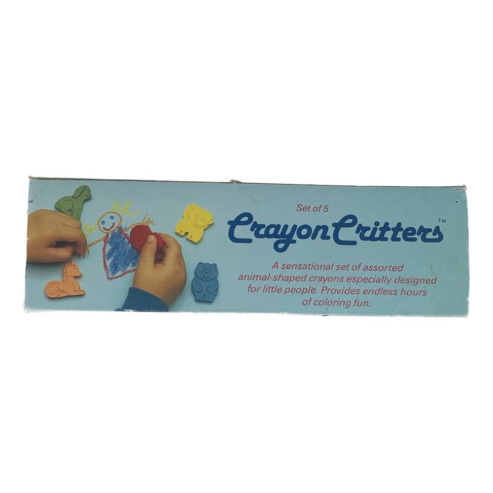 Shaped Crayon Critters Colors Dog Elephant Unicorn Lion Bear Set of 5 Non Toxic